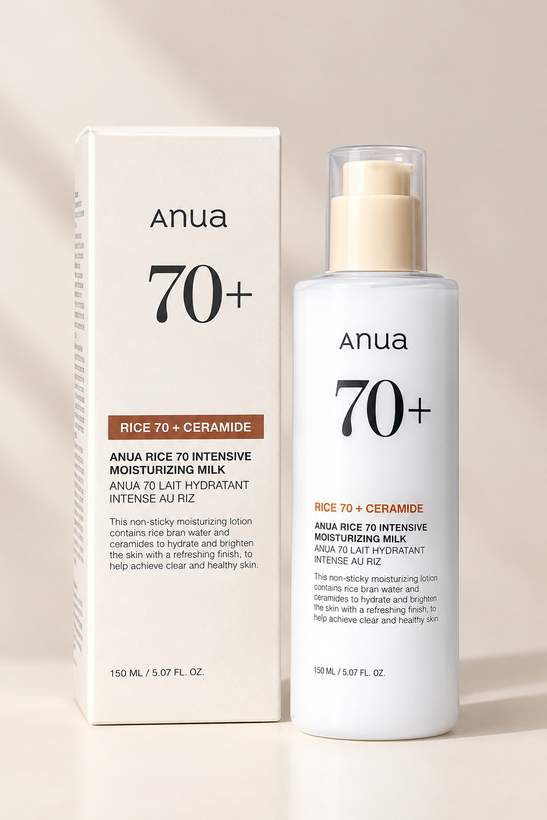 آبرسان آنوا اصل کره جنوبی ۱۵۰ میل | Anua Rice 70+ Intensive Moisturizing Milk